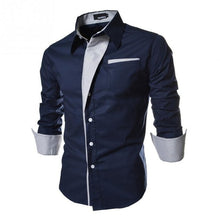 Load image into Gallery viewer, Camisa Masculina Slim Fashion Men Shirt New Brand Casual Long-Sleeved Plaid Male Blouse Social Business Dress Shirt Big Size