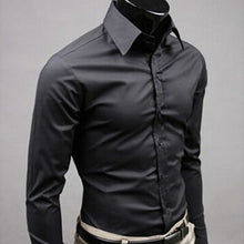 Load image into Gallery viewer, 2019Men Shirt Long Sleeve Fashion Mens Casual Shirts Cotton Solid Color Business Slim Fit Social Camisas Masculina RD464