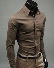 Load image into Gallery viewer, 2019Men Shirt Long Sleeve Fashion Mens Casual Shirts Cotton Solid Color Business Slim Fit Social Camisas Masculina RD464