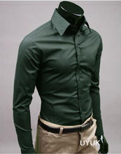 Load image into Gallery viewer, 2019Men Shirt Long Sleeve Fashion Mens Casual Shirts Cotton Solid Color Business Slim Fit Social Camisas Masculina RD464