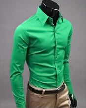 Load image into Gallery viewer, 2019Men Shirt Long Sleeve Fashion Mens Casual Shirts Cotton Solid Color Business Slim Fit Social Camisas Masculina RD464