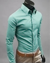 Load image into Gallery viewer, 2019Men Shirt Long Sleeve Fashion Mens Casual Shirts Cotton Solid Color Business Slim Fit Social Camisas Masculina RD464