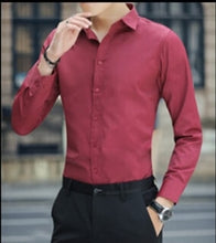 Load image into Gallery viewer, Large Size Men's Business Casual Long Sleeved Shirt White Blue Black Smart Male Social Dress Shirt Plus