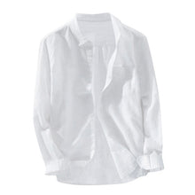 Load image into Gallery viewer, 2019 Summer Plus Size Men's Baggy Solid Cotton Linen Long Sleeve Button Pocket Shirts M-3XL camisa masculina camisas hombre