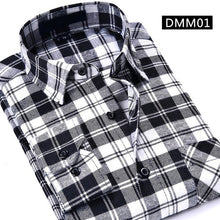 Load image into Gallery viewer, Casual Men Plaid Shirt Spring Autumn Flannel Shirt Men Dress Shirts Fashion Long Sleeve Slim Fit Chemise Homme Cotton Male Shirt