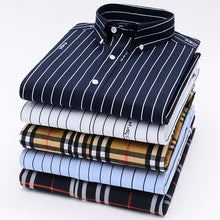 Load image into Gallery viewer, Original Aoliwen shirts for men long sleeve stripe print Casual fashion Summer thin section brand men shirts high quality