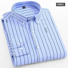 Load image into Gallery viewer, Original Aoliwen shirts for men long sleeve stripe print Casual fashion Summer thin section brand men shirts high quality